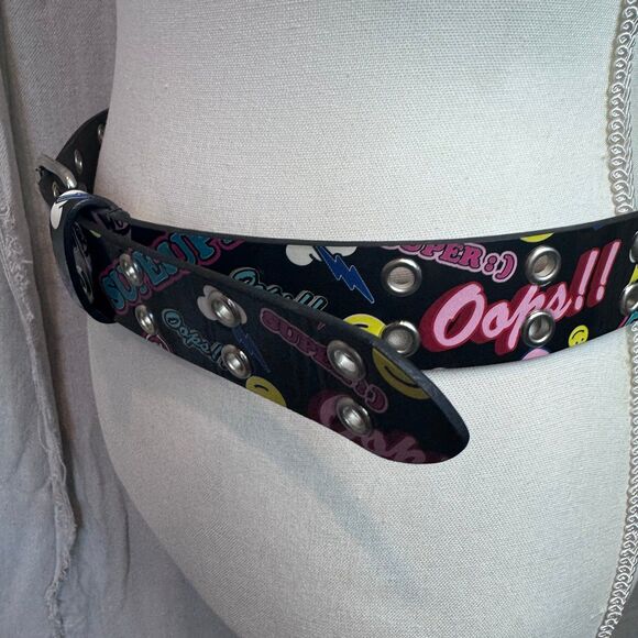 Y2K Inspired Pop Art Double Prong Belt Size Small/ Medium - Picture 3 of 9